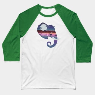 Elephants Horizon Baseball T-Shirt